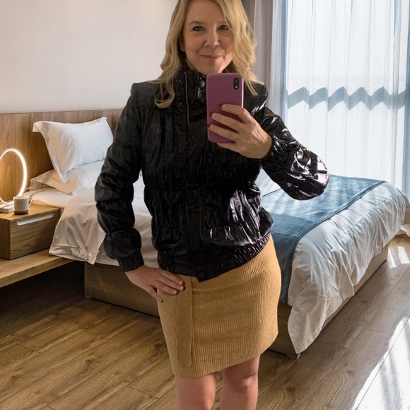 Vintage Liquid Leather Jacket Rock Industrial Goth Witchy 90’s Women’s Small - Picture 14 of 14